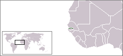 Country Map for The Gambia