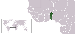 Country Map for Benin